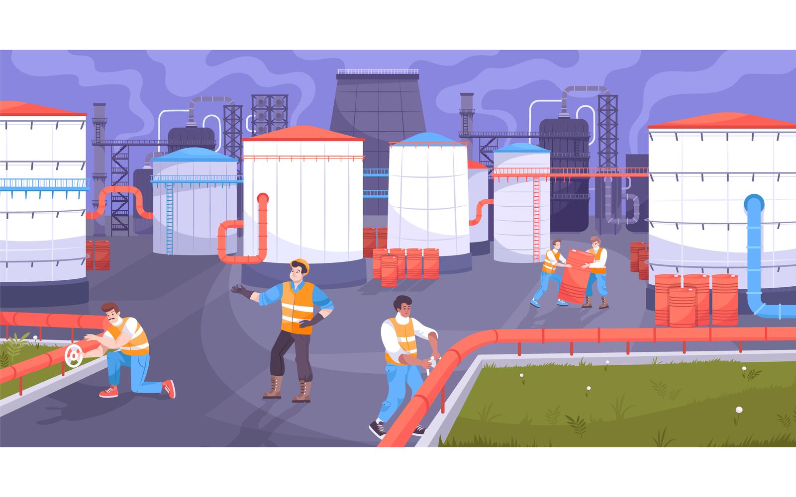 Oil Storage Flat 201150705 Vector Illustration Concept