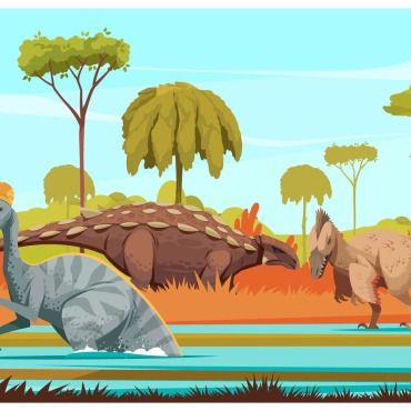 Corythosaurus Jungle Illustrations Templates 214211