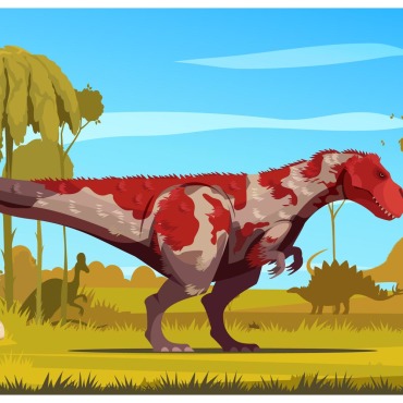 Tyrannosaurus Jungle Illustrations Templates 214212