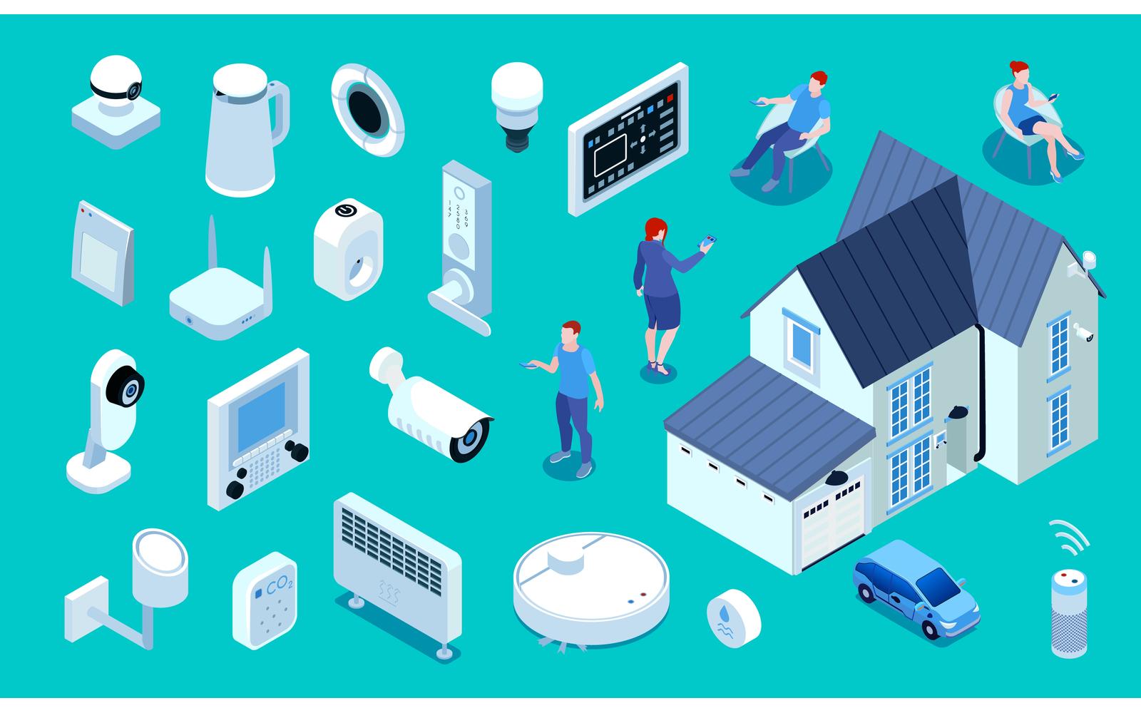 Isometric Smart Home Set 201203205 Vector Illustration Concept