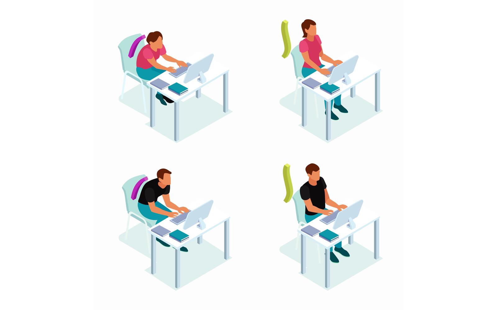 Isometric Postures 201203202 Vector Illustration Concept