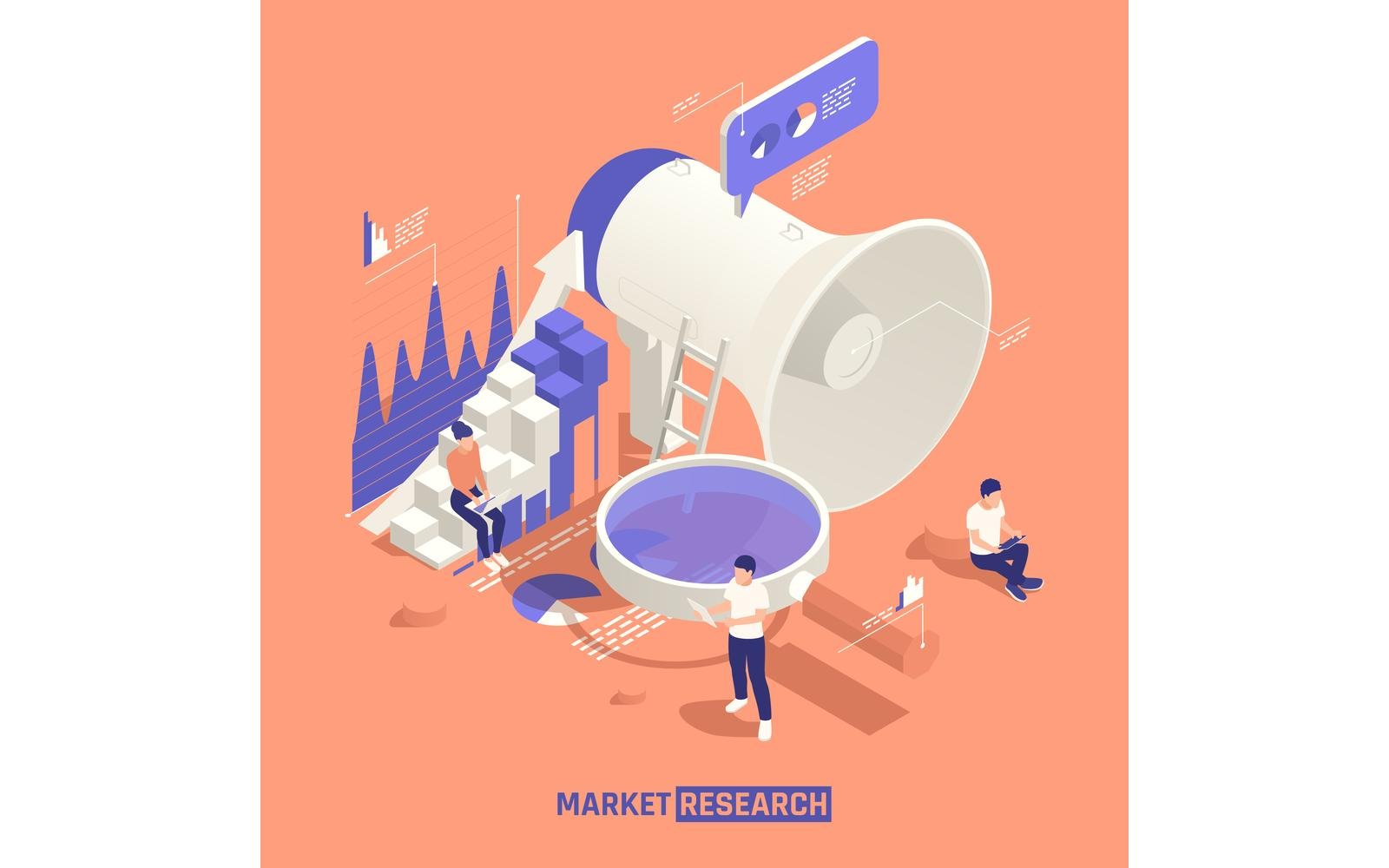 Market Research Isometric 201210103 Vector Illustration Concept