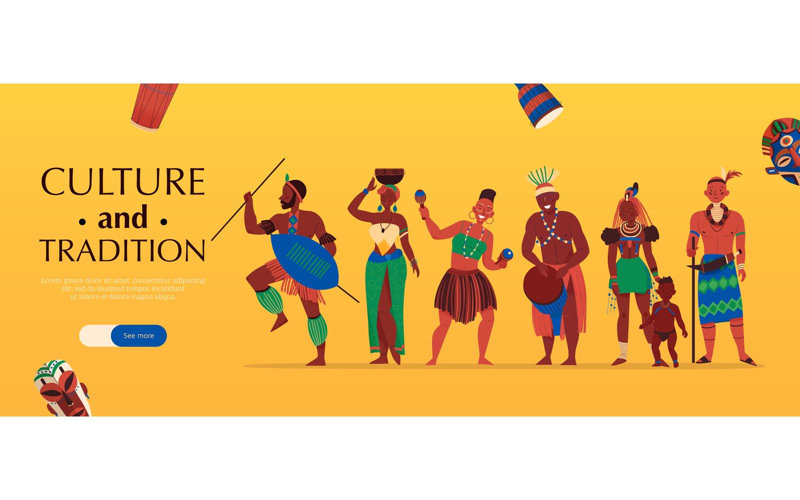 Africa Horizontal Banner 201230522 Vector Illustration Concept