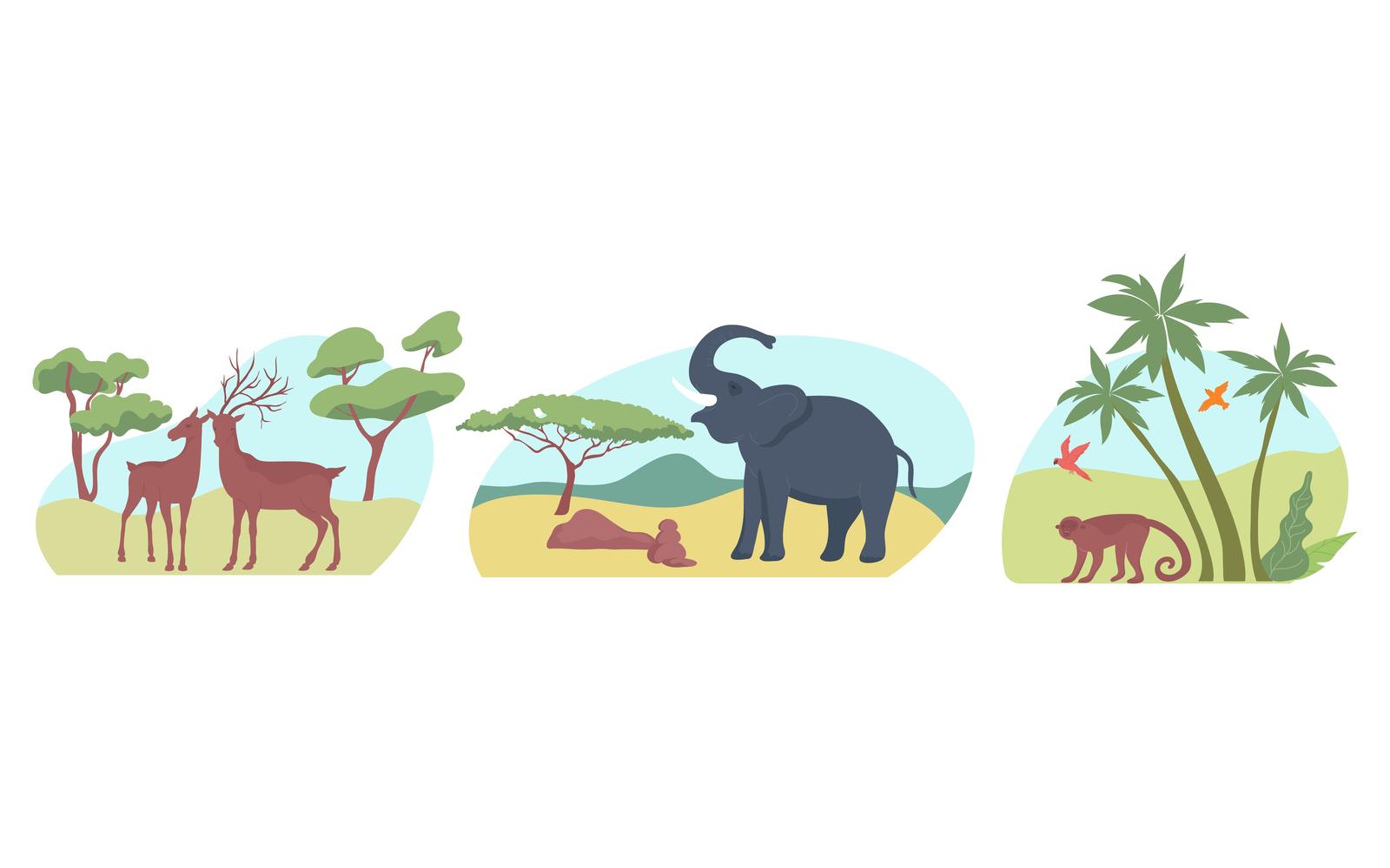 Wildlife Composition Flat 201250607 Vector Illustration Concept