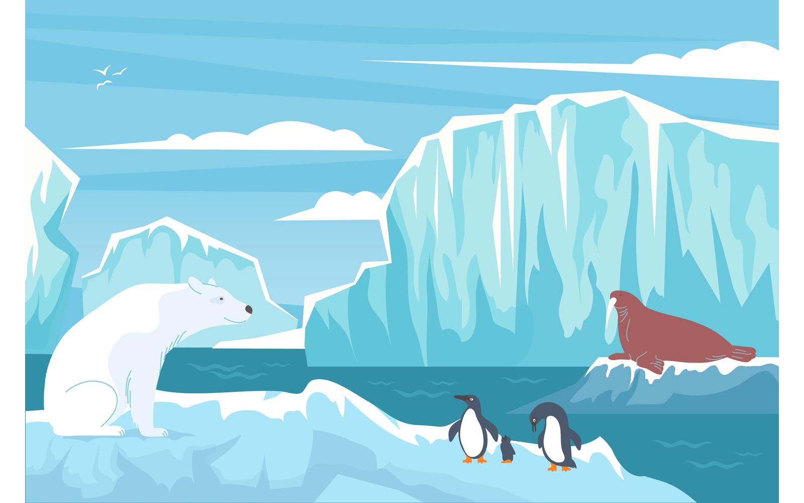 Wildlife Polar Flat 201250605 Vector Illustration Concept