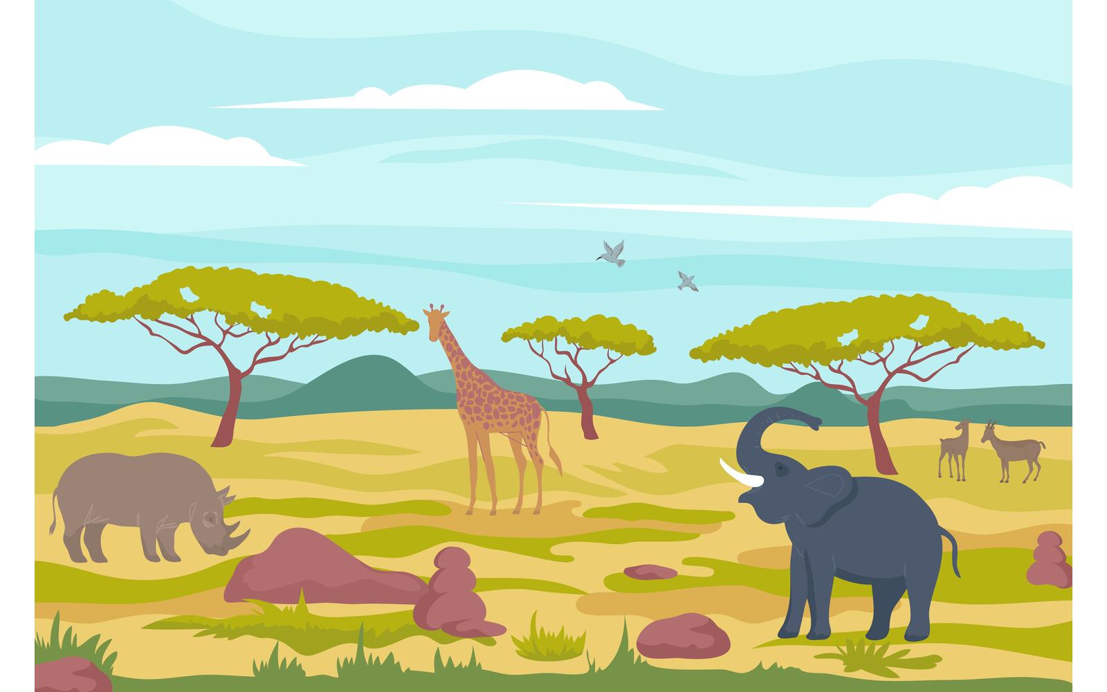 Wildlife Africa Flat 201250604 Vector Illustration Concept