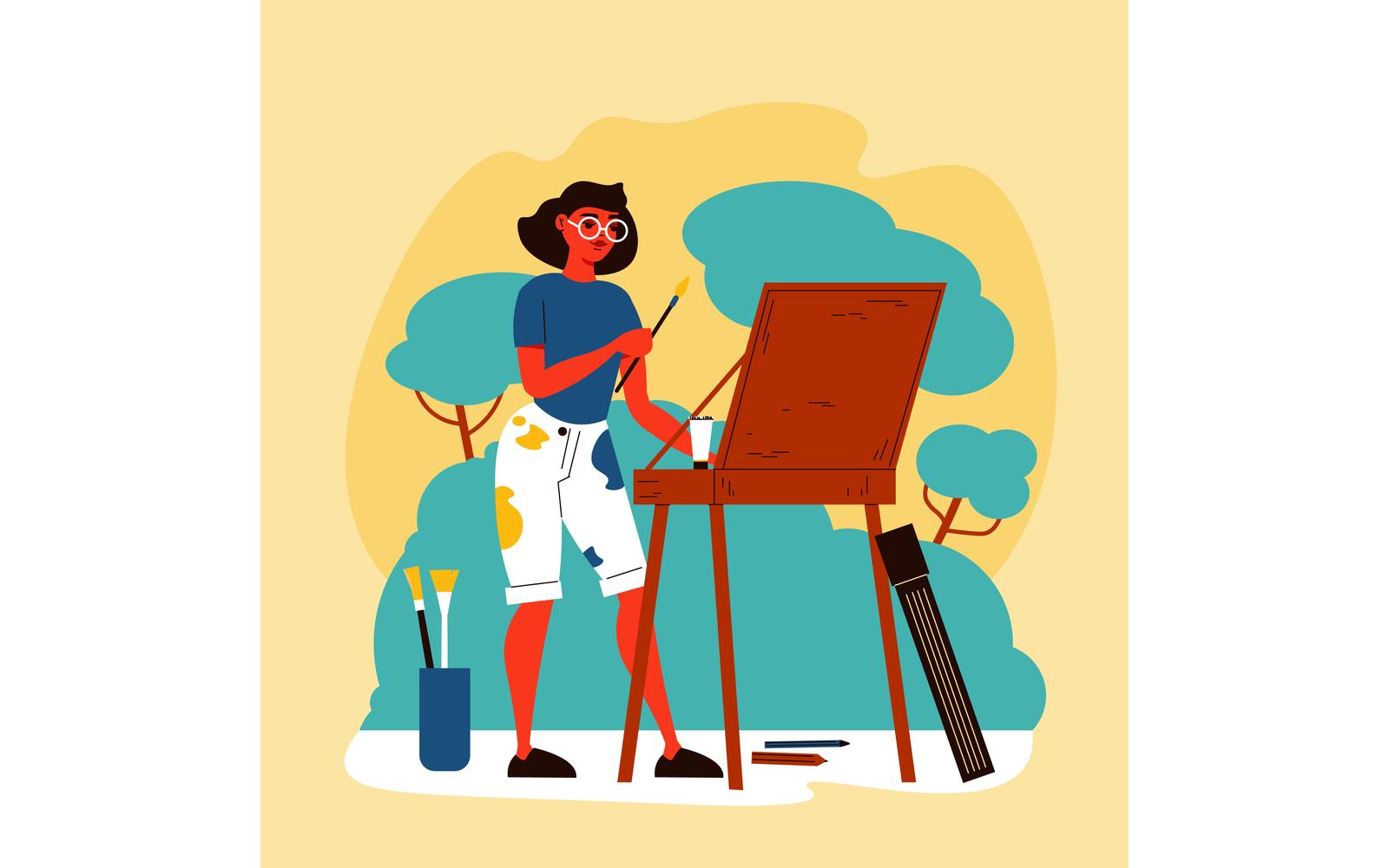 Artist Outdoor Plein Air 201260534 Vector Illustration Concept