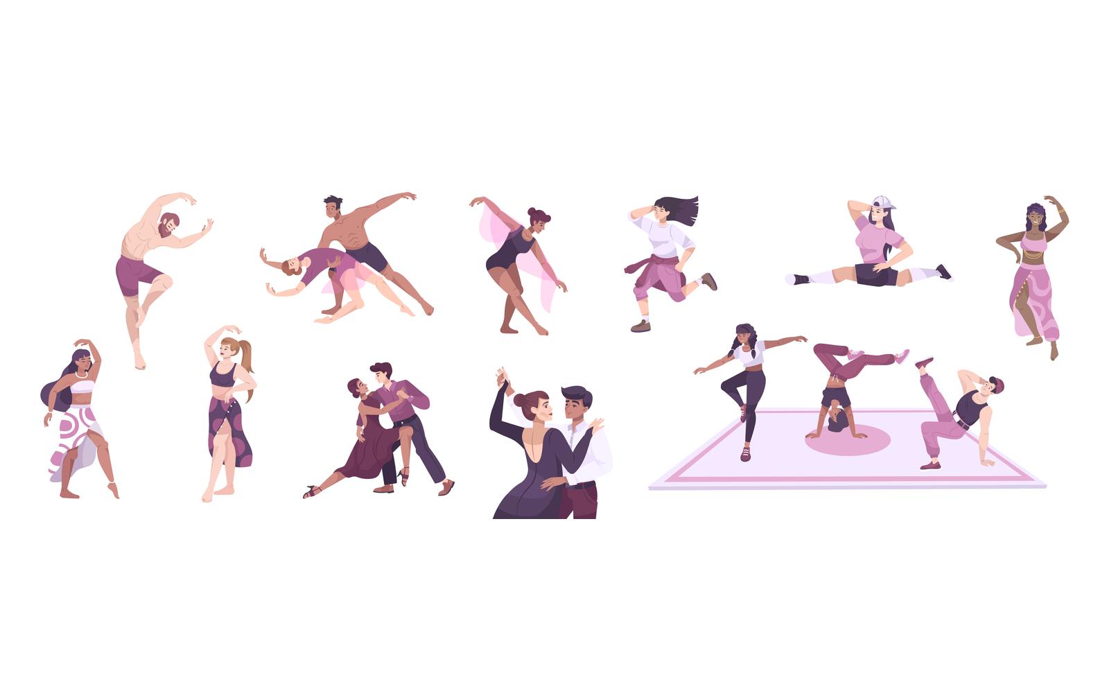 Dancer Set Flat 201250754 Vector Illustration Concept