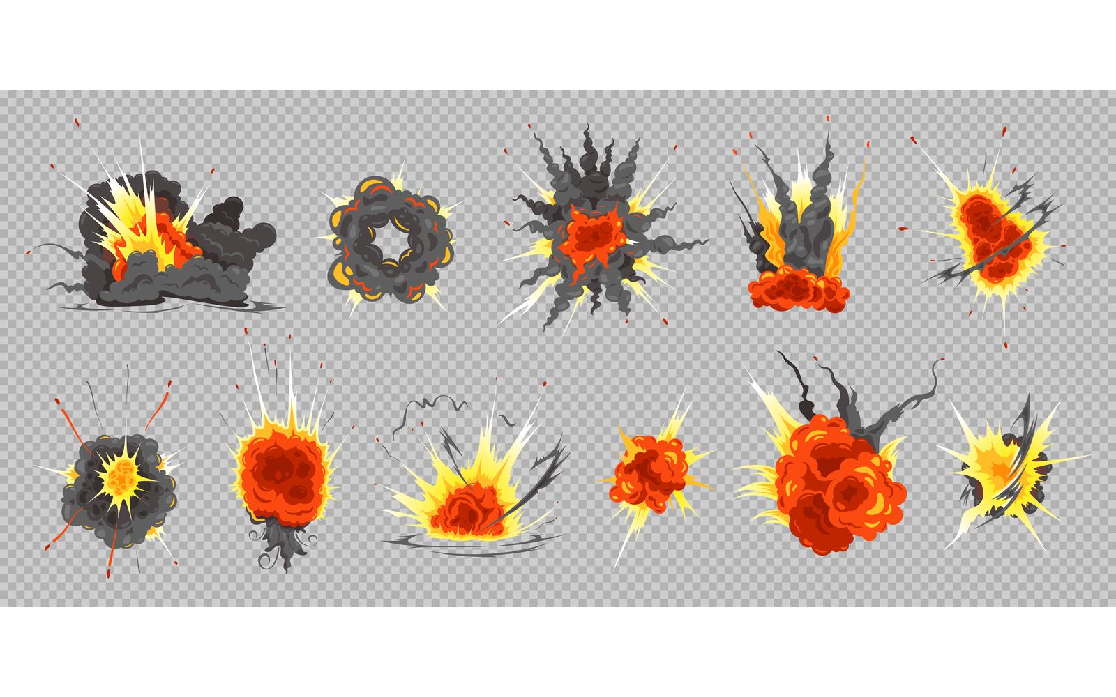 Bomb Explosion Fire Bang Transparent Set 201251809 Vector Illustration Concept