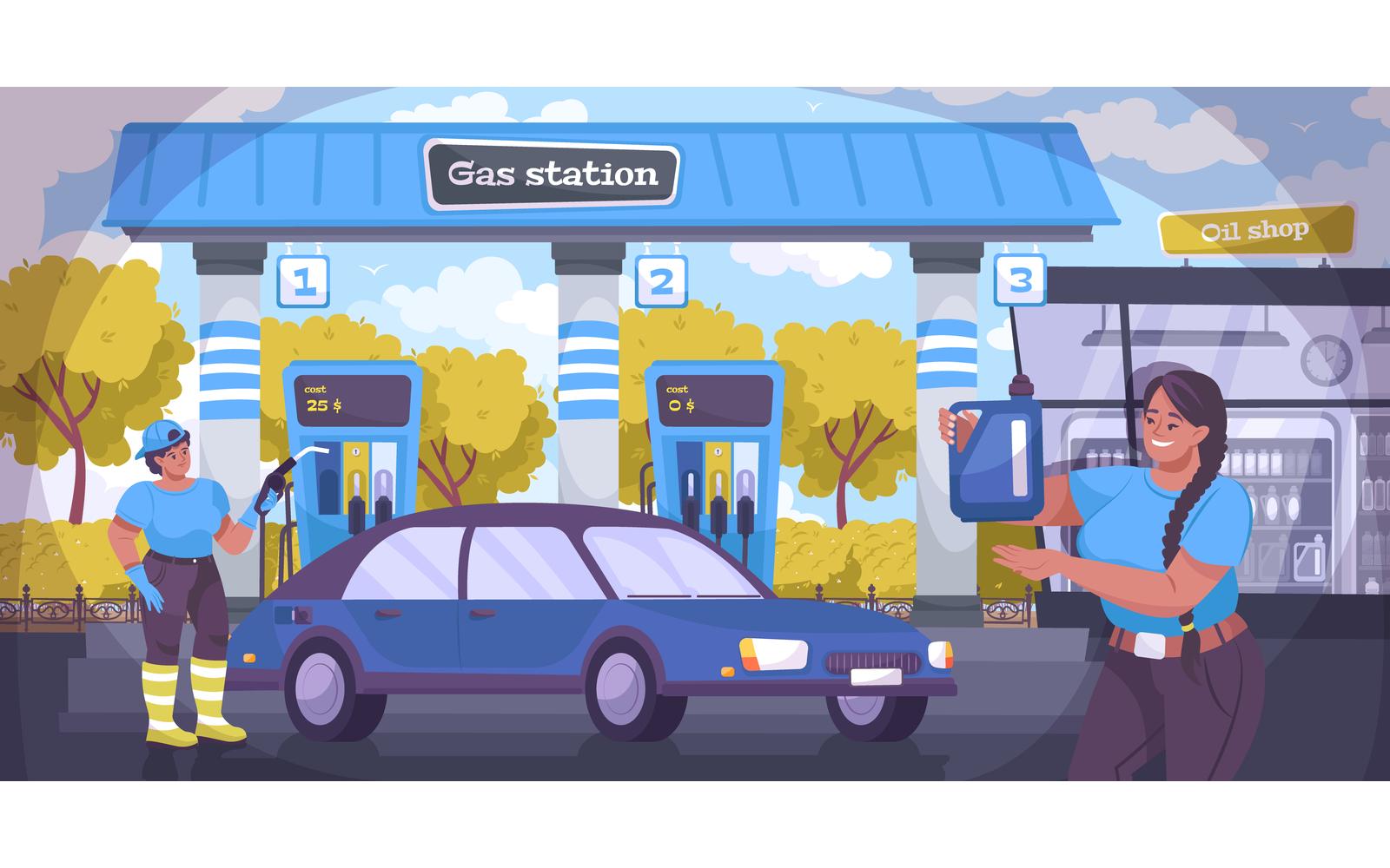 Oil Sale Flat 201150706 Vector Illustration Concept