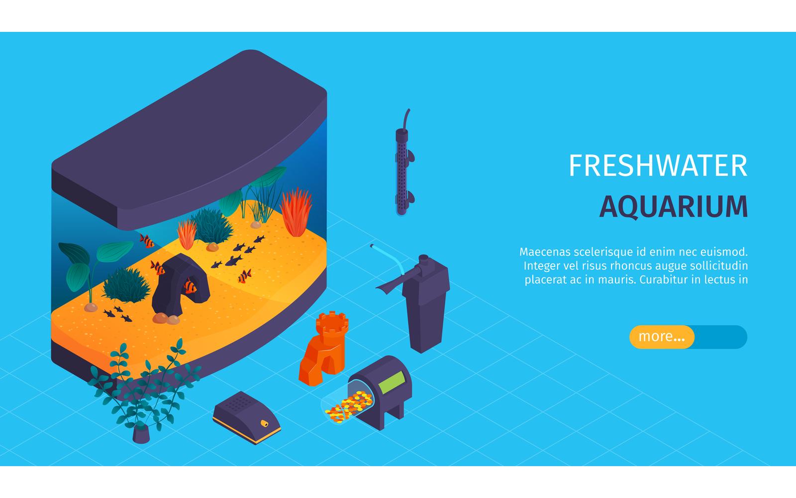 Isometric Aquarium Horizontal Banner 201150433 Vector Illustration Concept