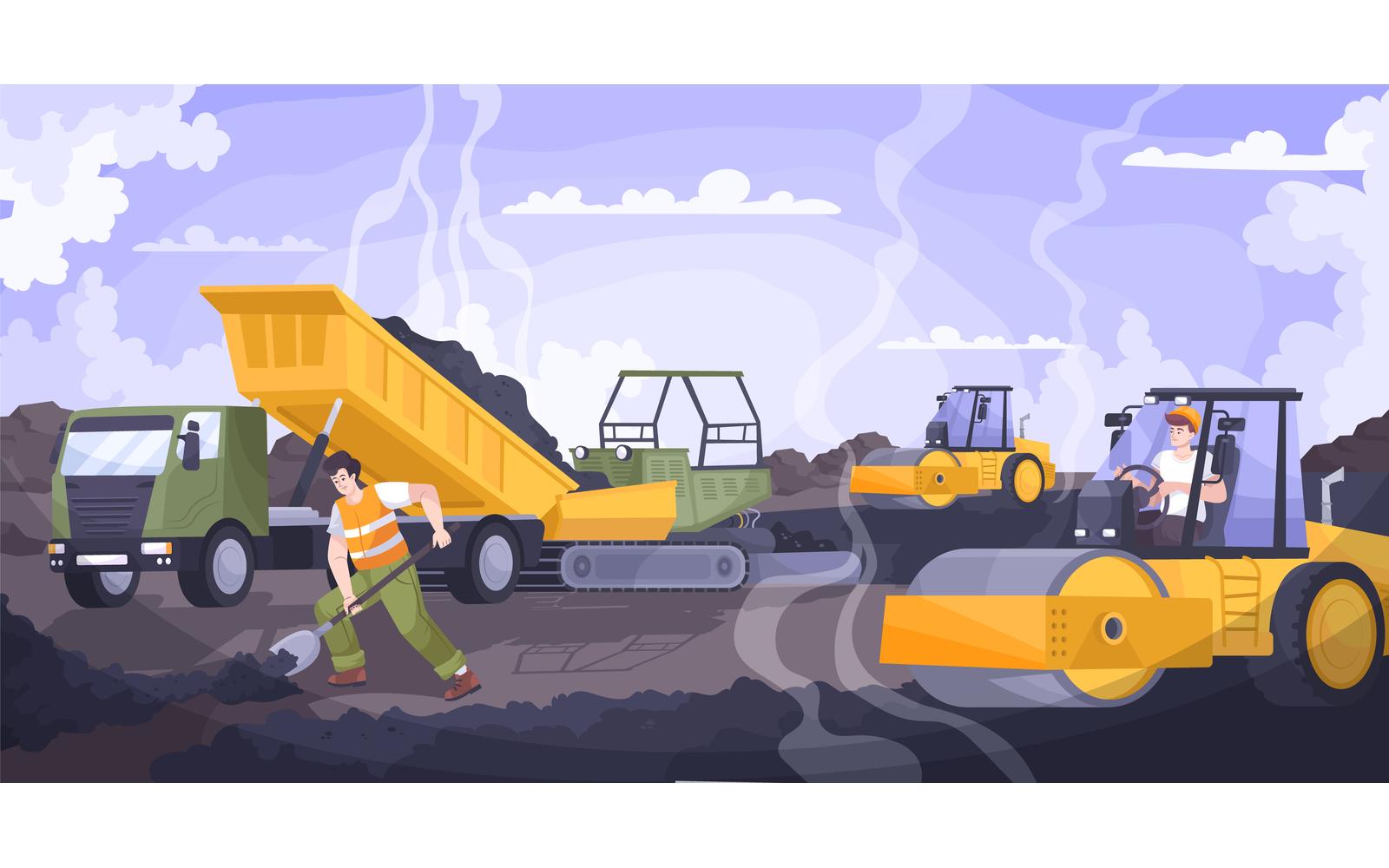 Road Paving Flat 201150735 Vector Illustration Concept