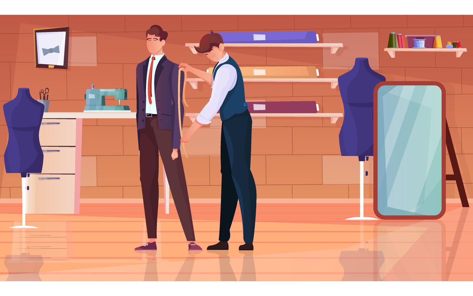 Tailoring Atelier Flat 201151128 Vector Illustration Concept