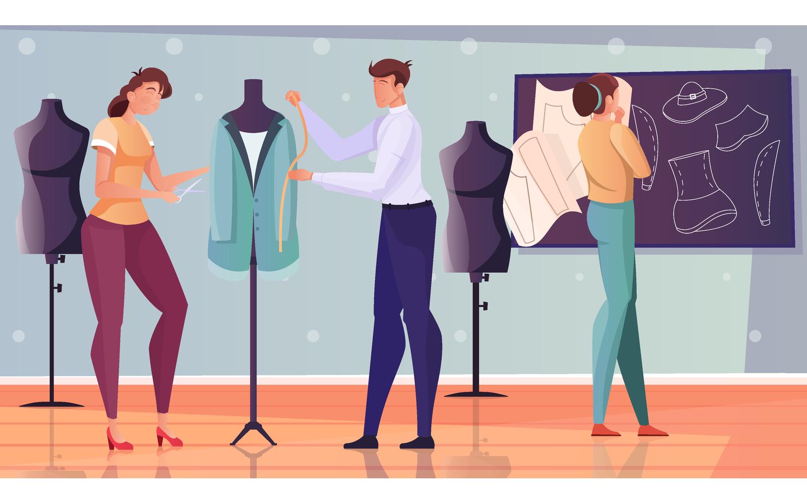 Tailoring Modeling Flat 201151125 Vector Illustration Concept