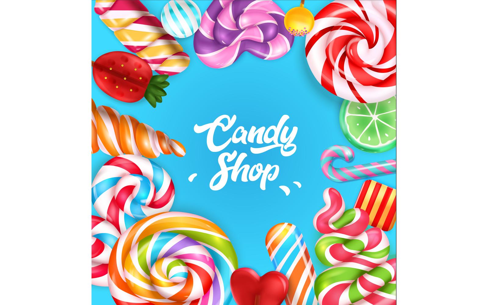 Realistic Lollipop Frame 201130502 Vector Illustration Concept