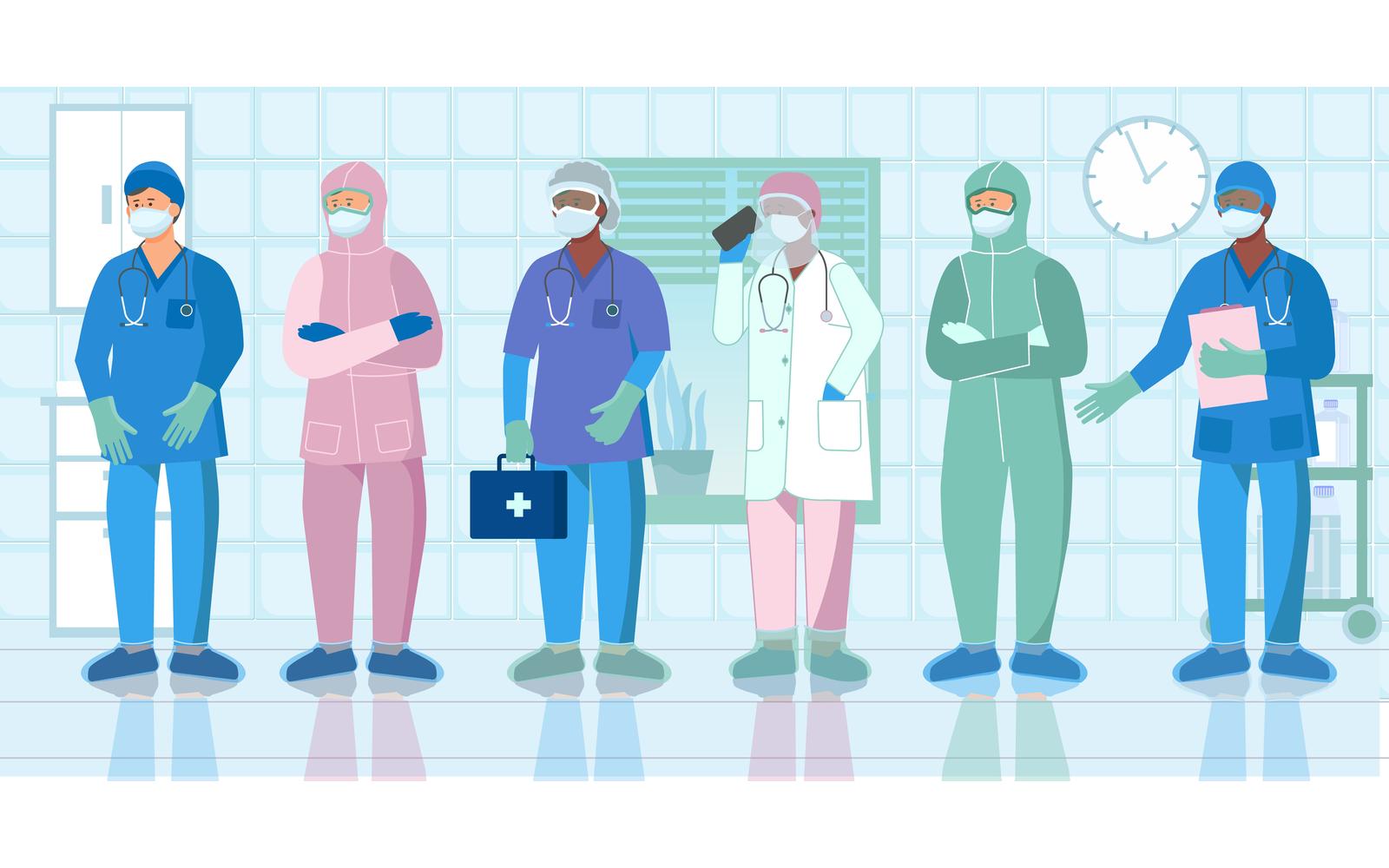 Nurse Protective Flat 201160217 Vector Illustration Concept