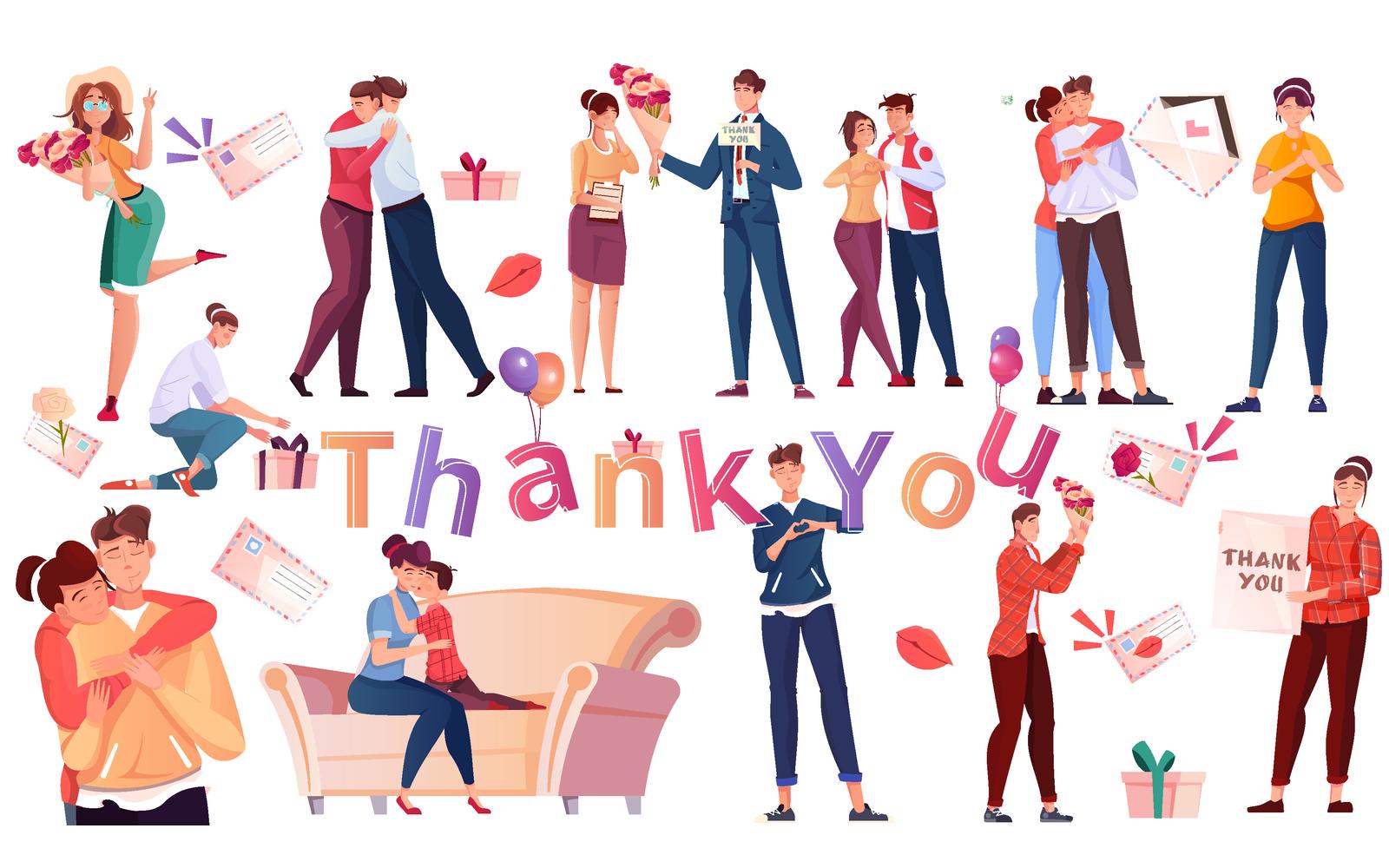 International Thank You Day Set Flat 201151112 Vector Illustration Concept