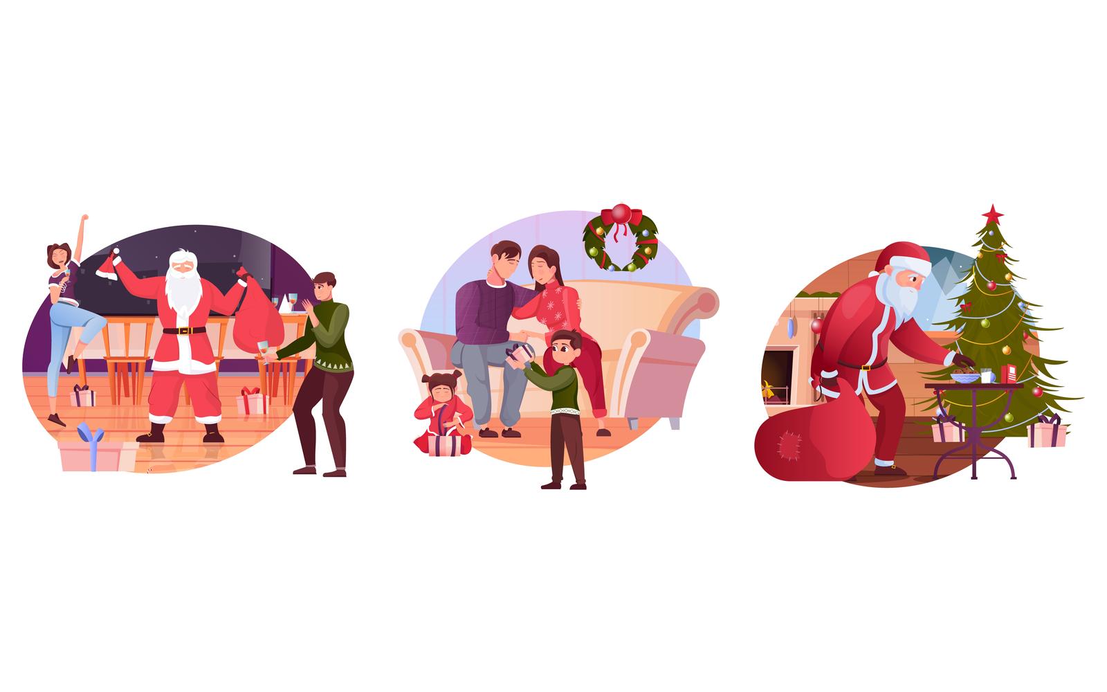 Christmas Composition Flat 201151107 Vector Illustration Concept