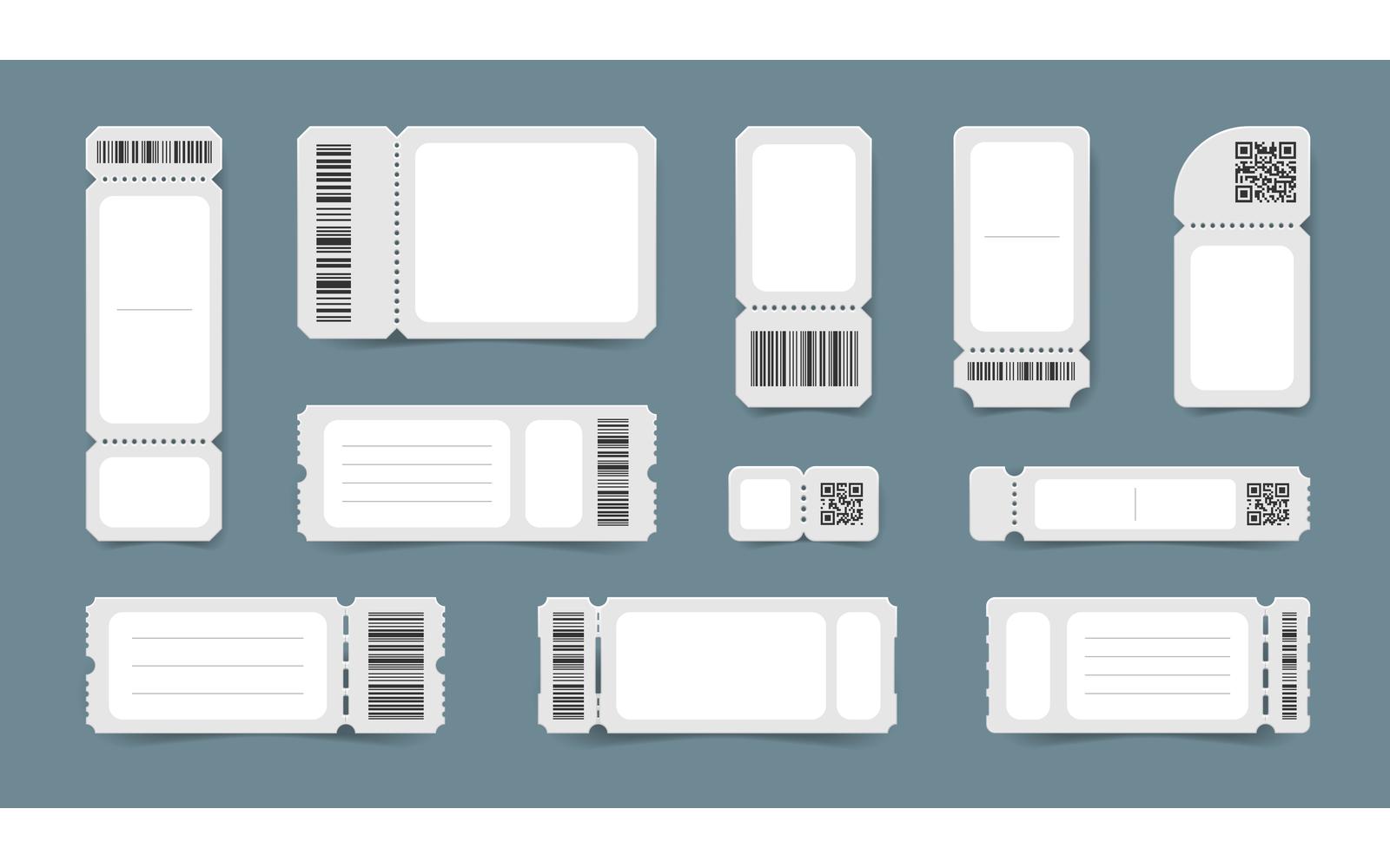 Realistic Empty Ticket Mockup Barcodes 201151807 Vector Illustration Concept