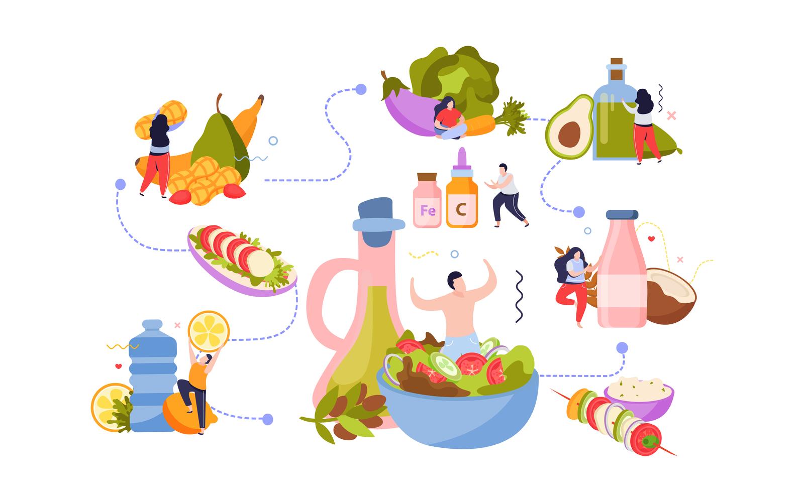 Vegan Food Composition 201140248 Vector Illustration Concept