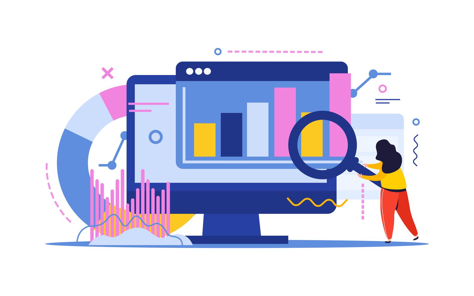 Data Analysis Flat Composition 201140231 Vector Illustration Concept