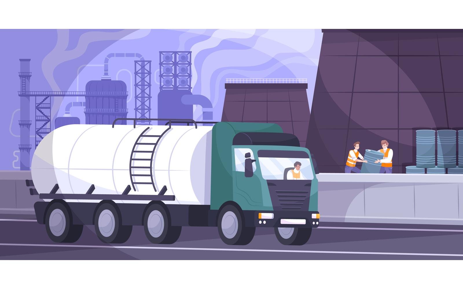 Oil Transportation Flat 201150704 Vector Illustration Concept