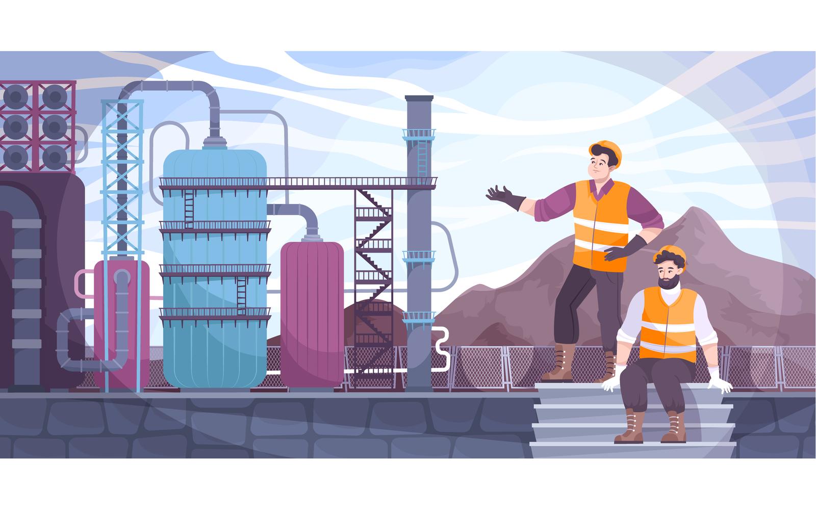 Oil Refining Flat 201150703 Vector Illustration Concept