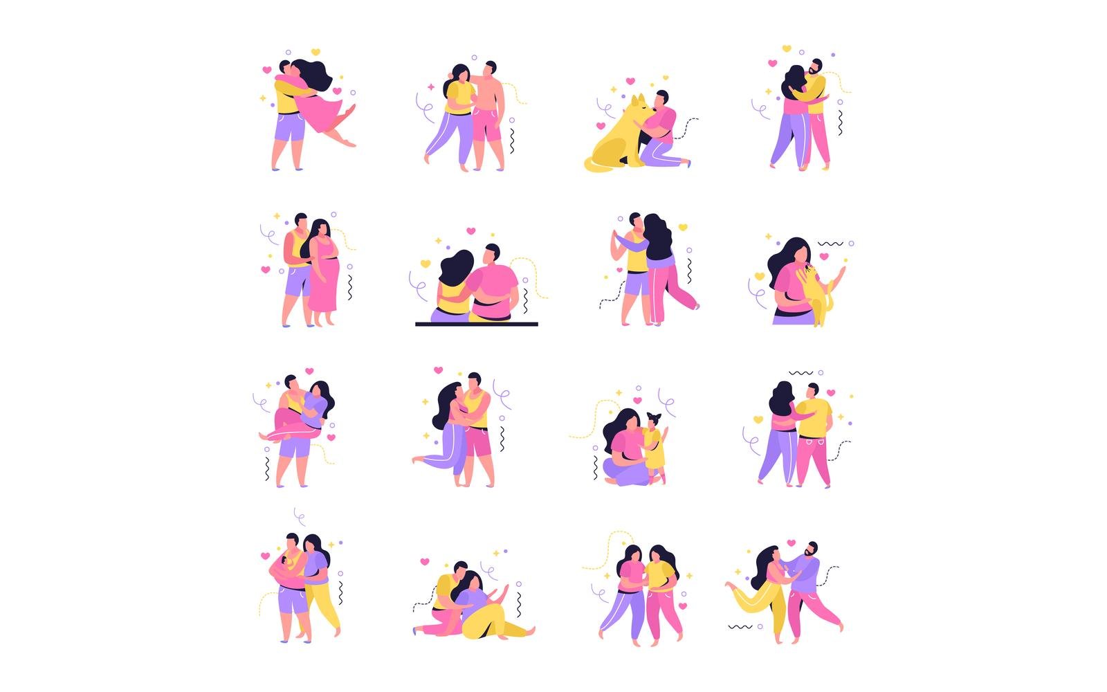 Hug Day Flat Icons 201140219 Vector Illustration Concept