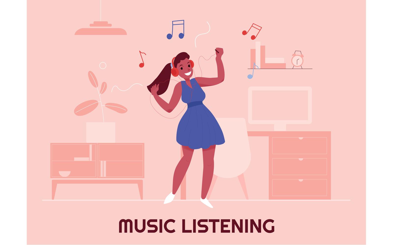 People Headphones Listen Music Illustration 201130520 Vector Illustration Concept