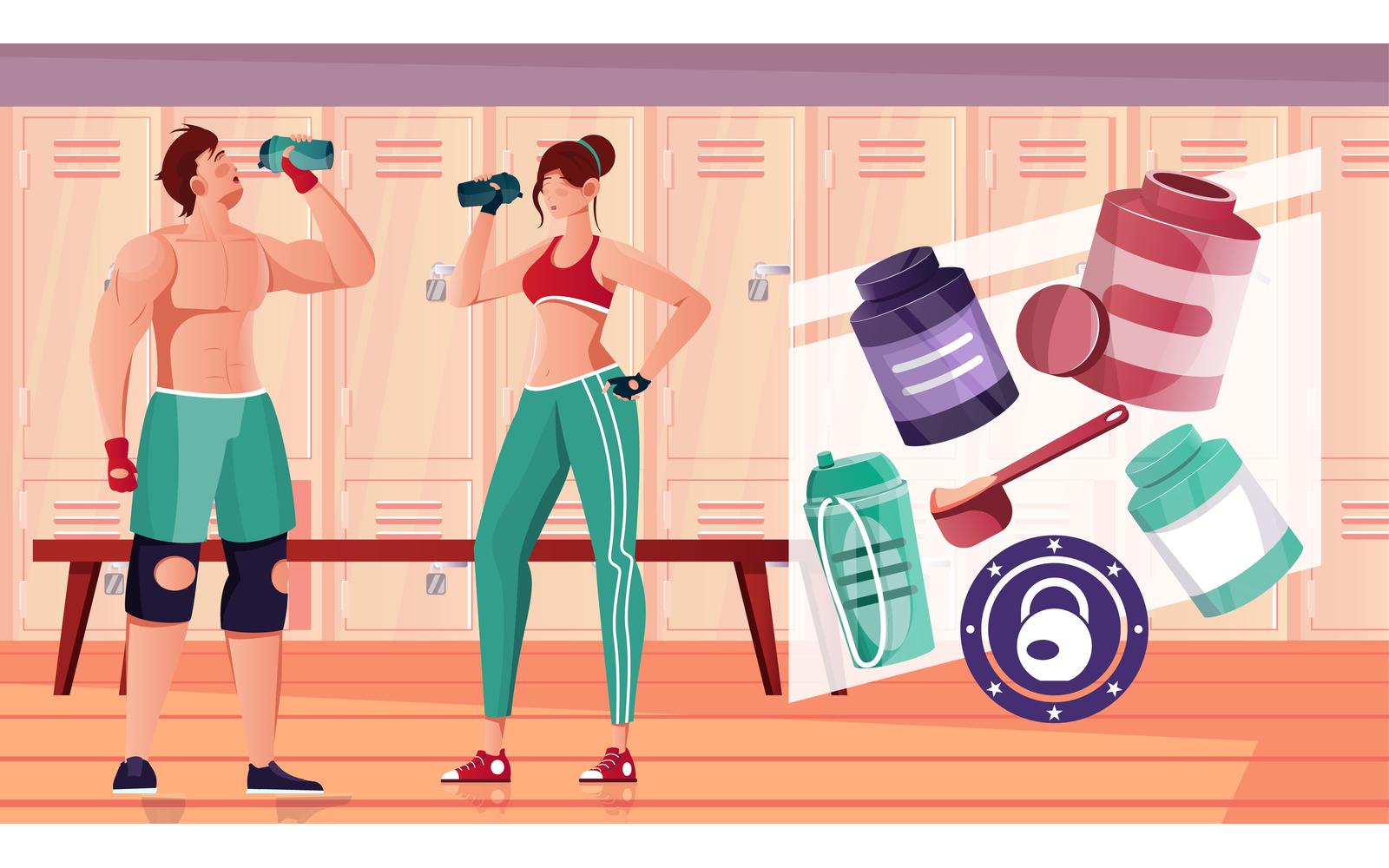 Bodybuilding Sport Nutrition Flat 201051114 Vector Illustration Concept