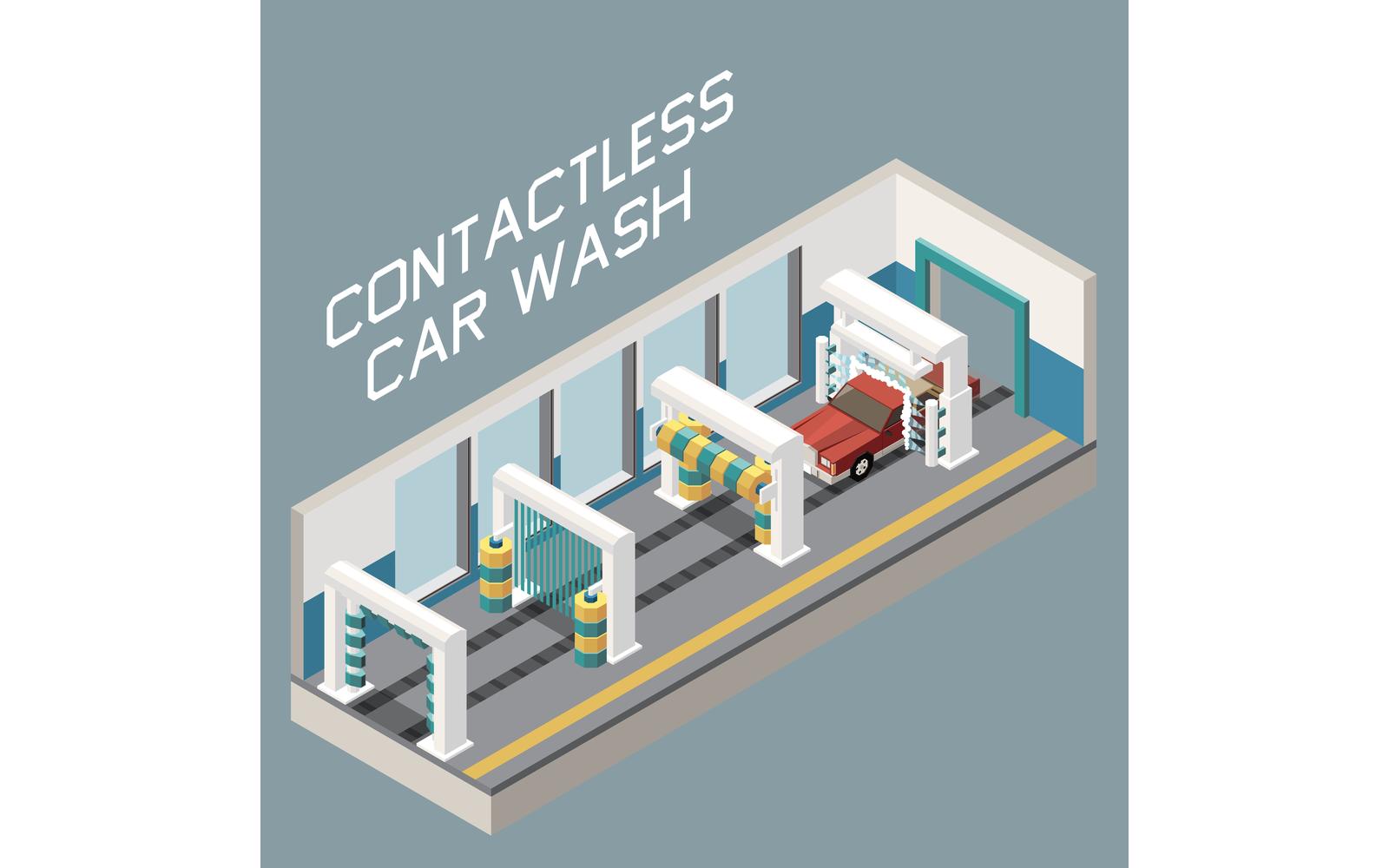 Car Wash Isometric Set 201110929 Vector Illustration Concept