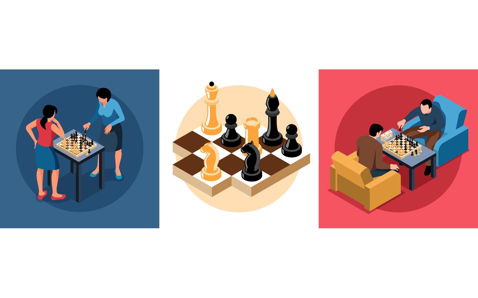 Isometric Chess Design Concept 201110517 Vector Illustration Concept