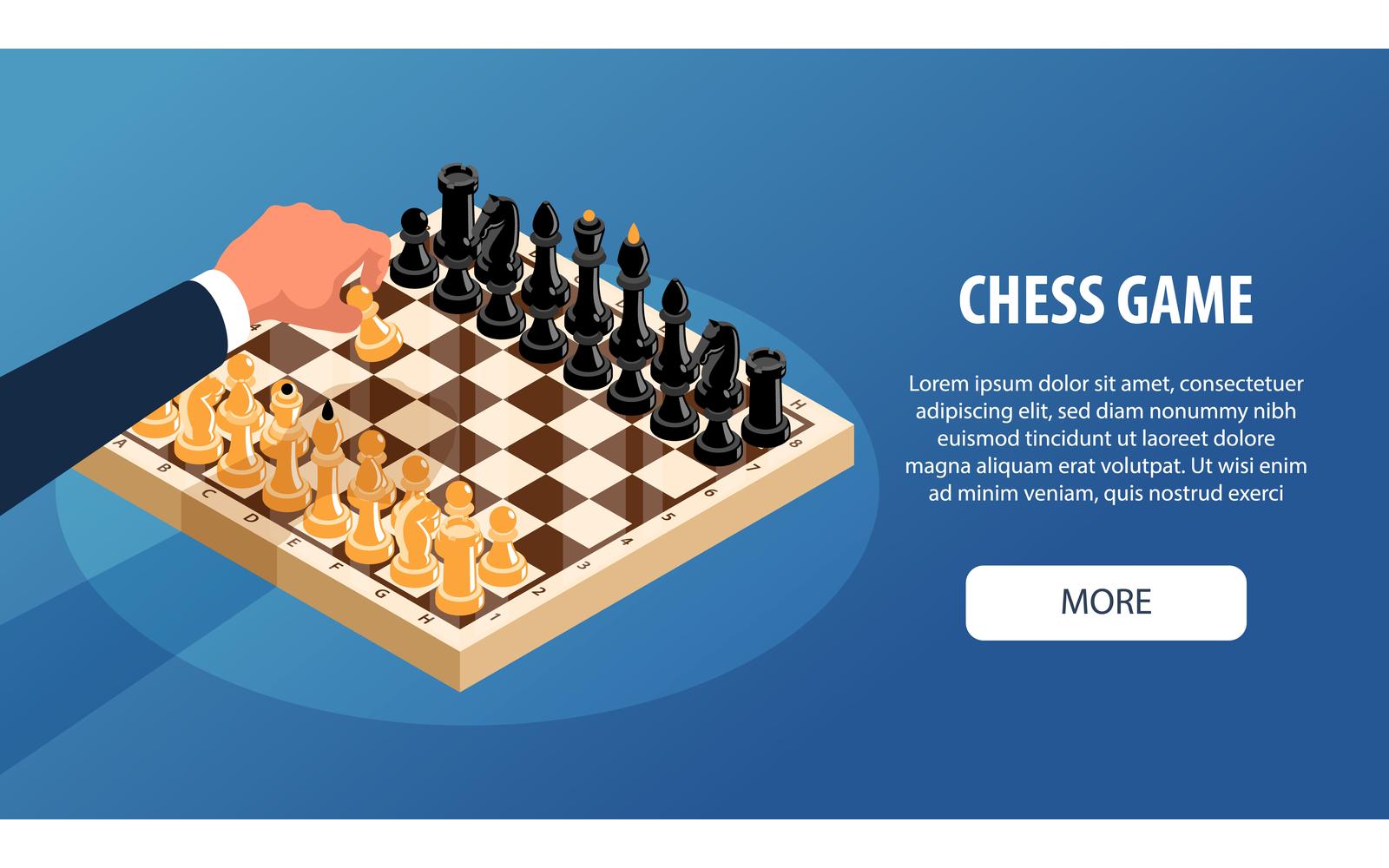 Isometric Chess Horizontal Banner 201110516 Vector Illustration Concept