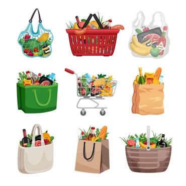 Bag Basket Illustrations Templates 214771