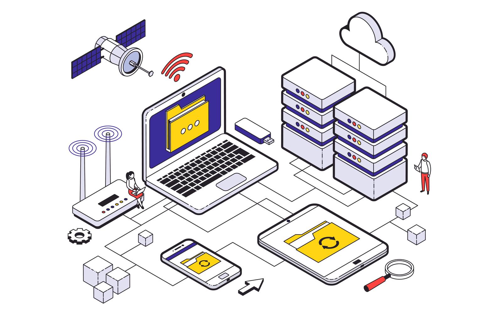 Web Hosting Isometric 201103917 Vector Illustration Concept