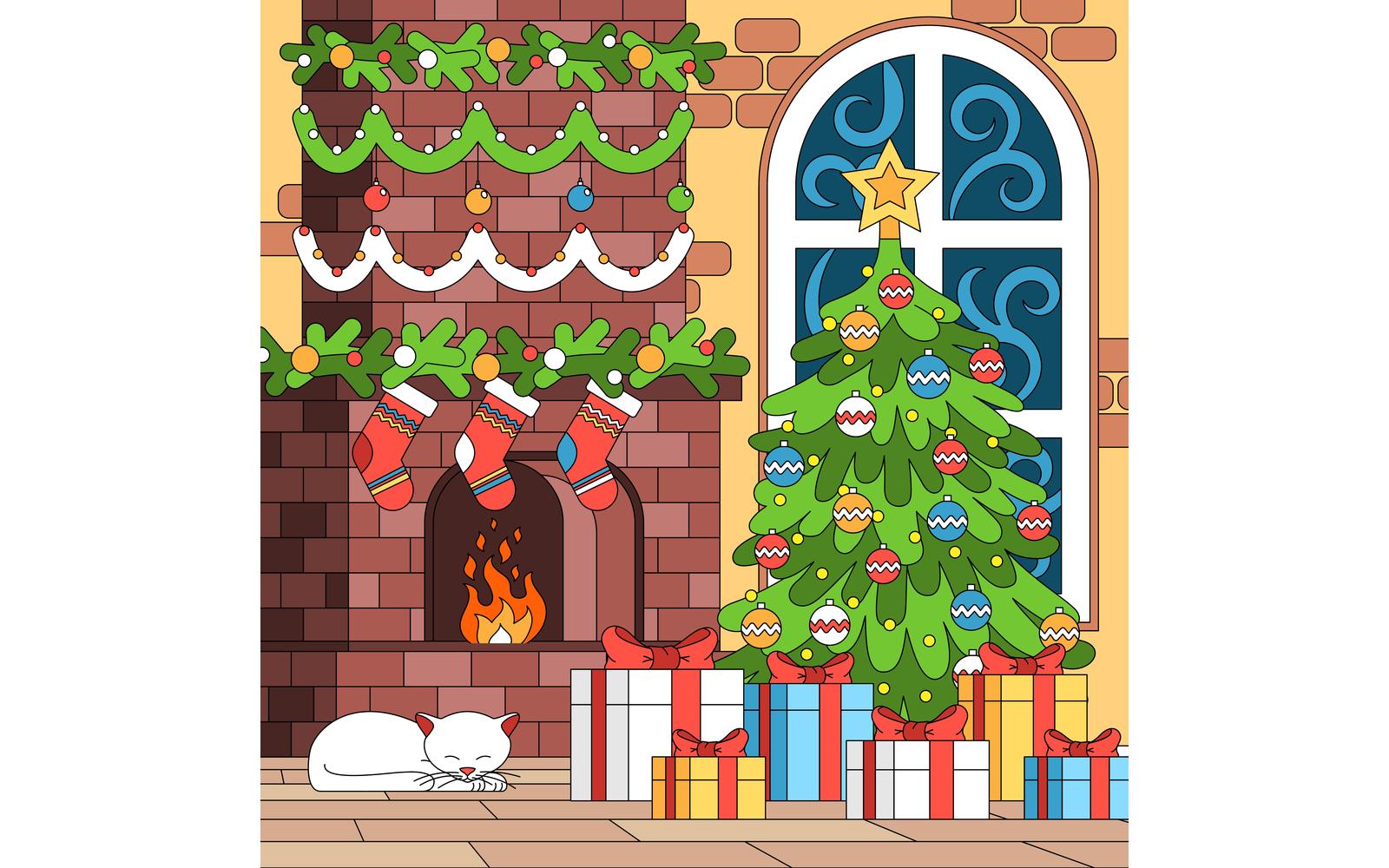 Christmas Coloring 3 201110528 Vector Illustration Concept