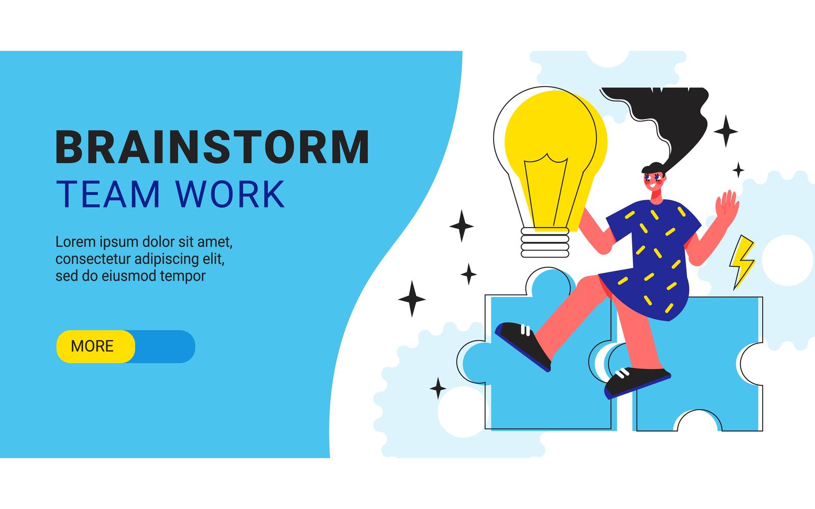 Brainstorm Team Work Horizontal Banner 201060506 Vector Illustration Concept