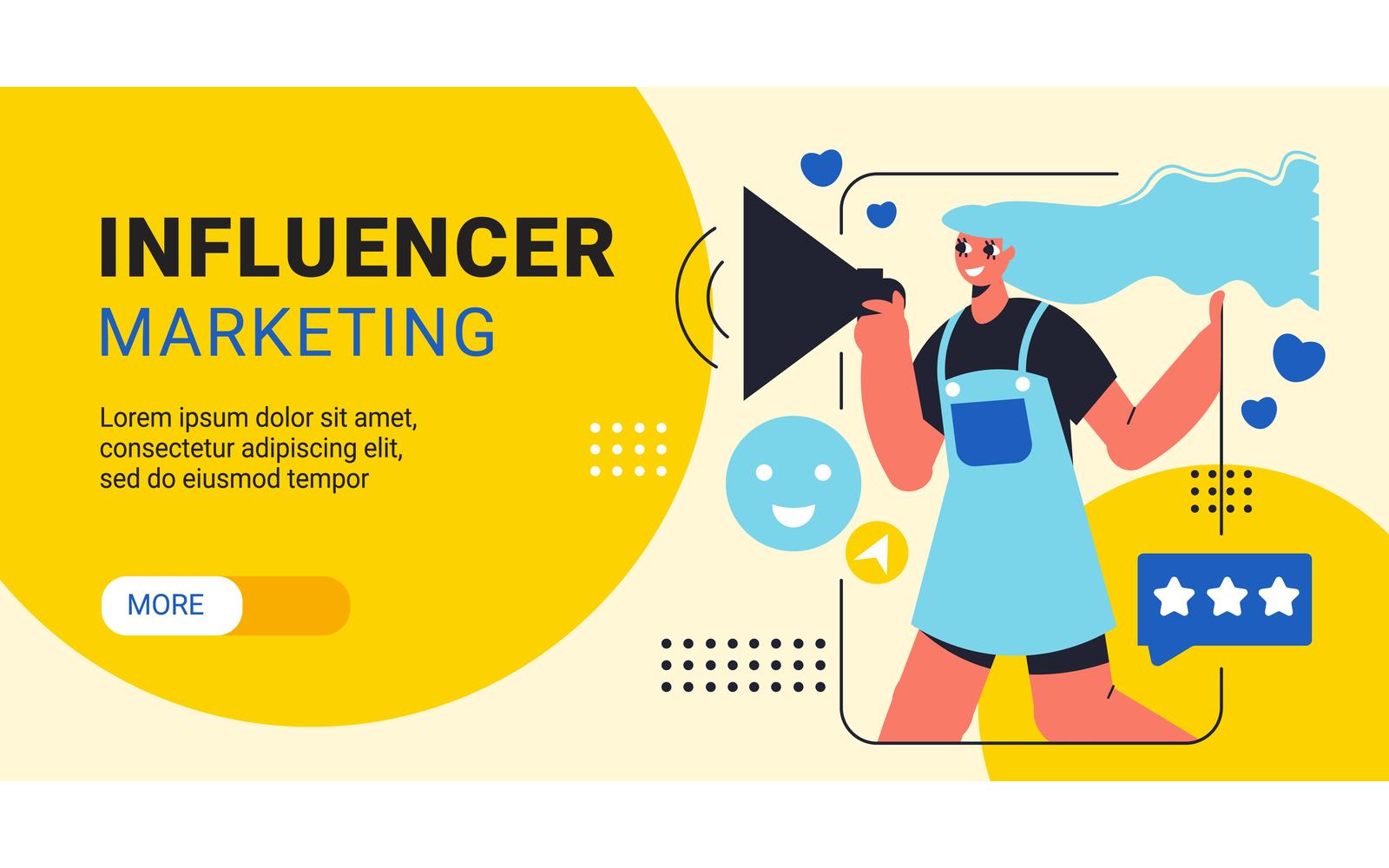 Influencer Marketing Horizontal Banner 201060527 Vector Illustration Concept