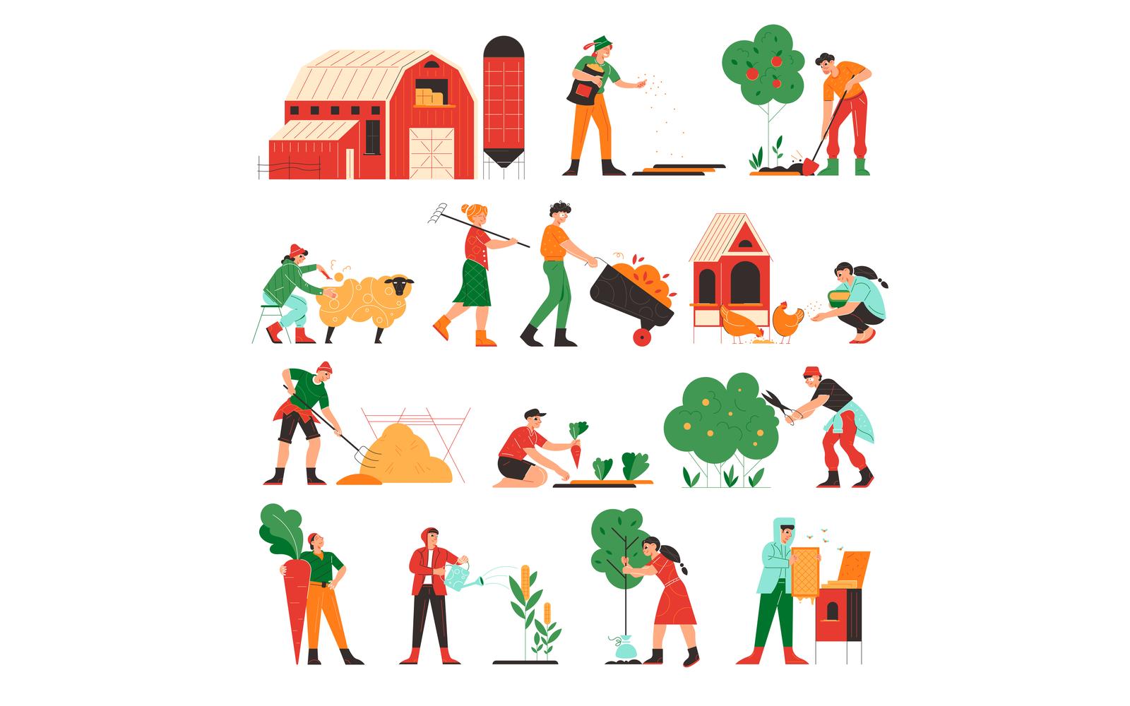 Farm Set 201051810 Vector Illustration Concept