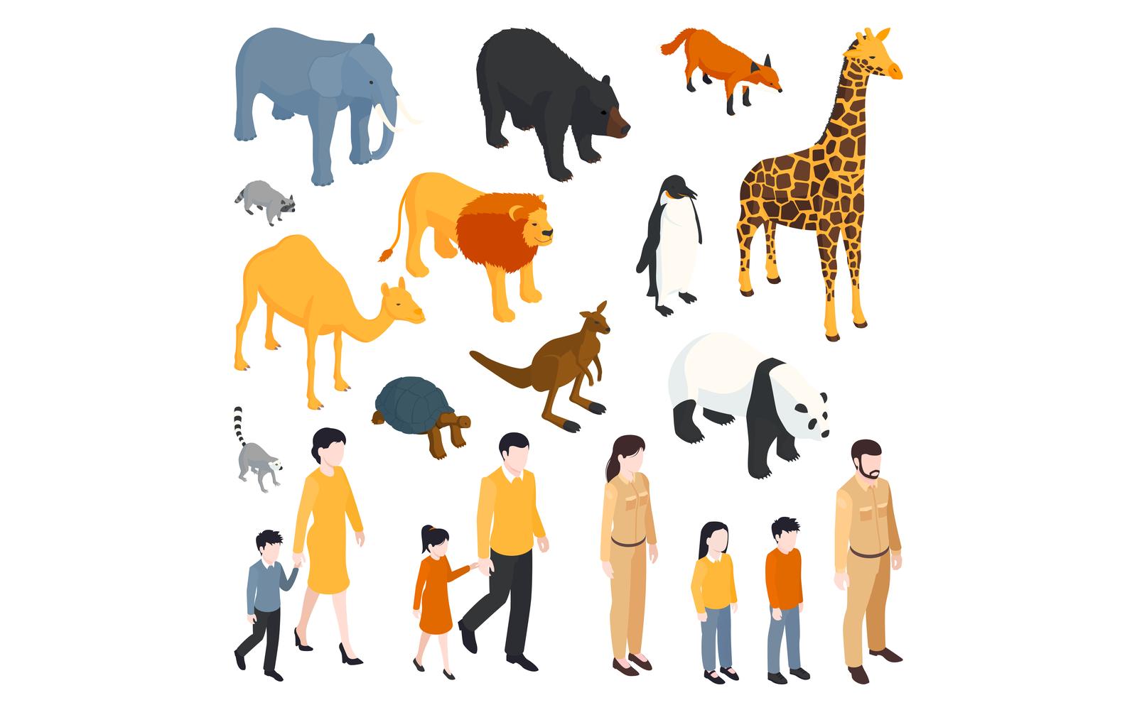 Isometric Zoo Set 201050415 Vector Illustration Concept