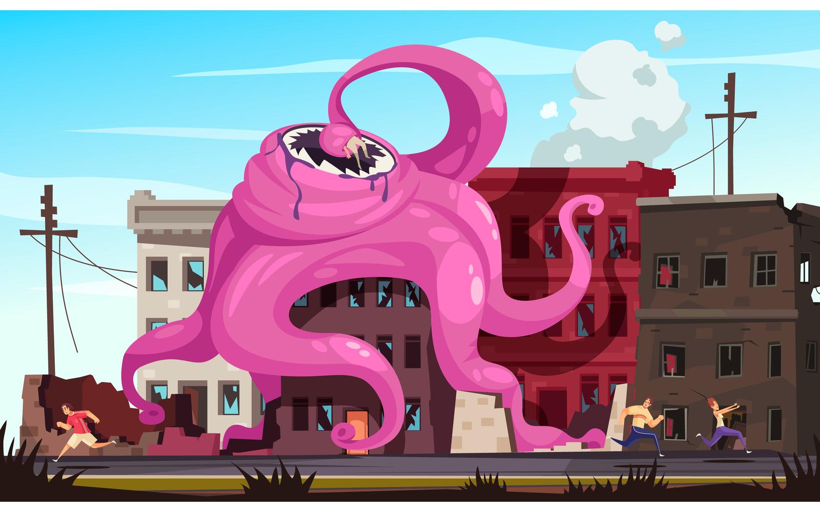 Monster Attacking 201012643 Vector Illustration Concept