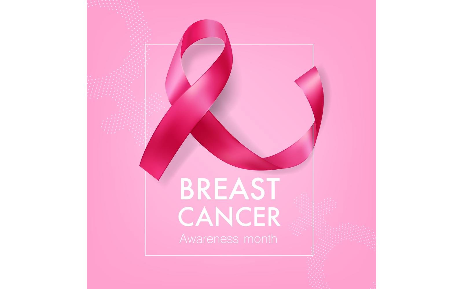 Realistic Ribbon Breast Cancer 201030515 Vector Illustration Concept