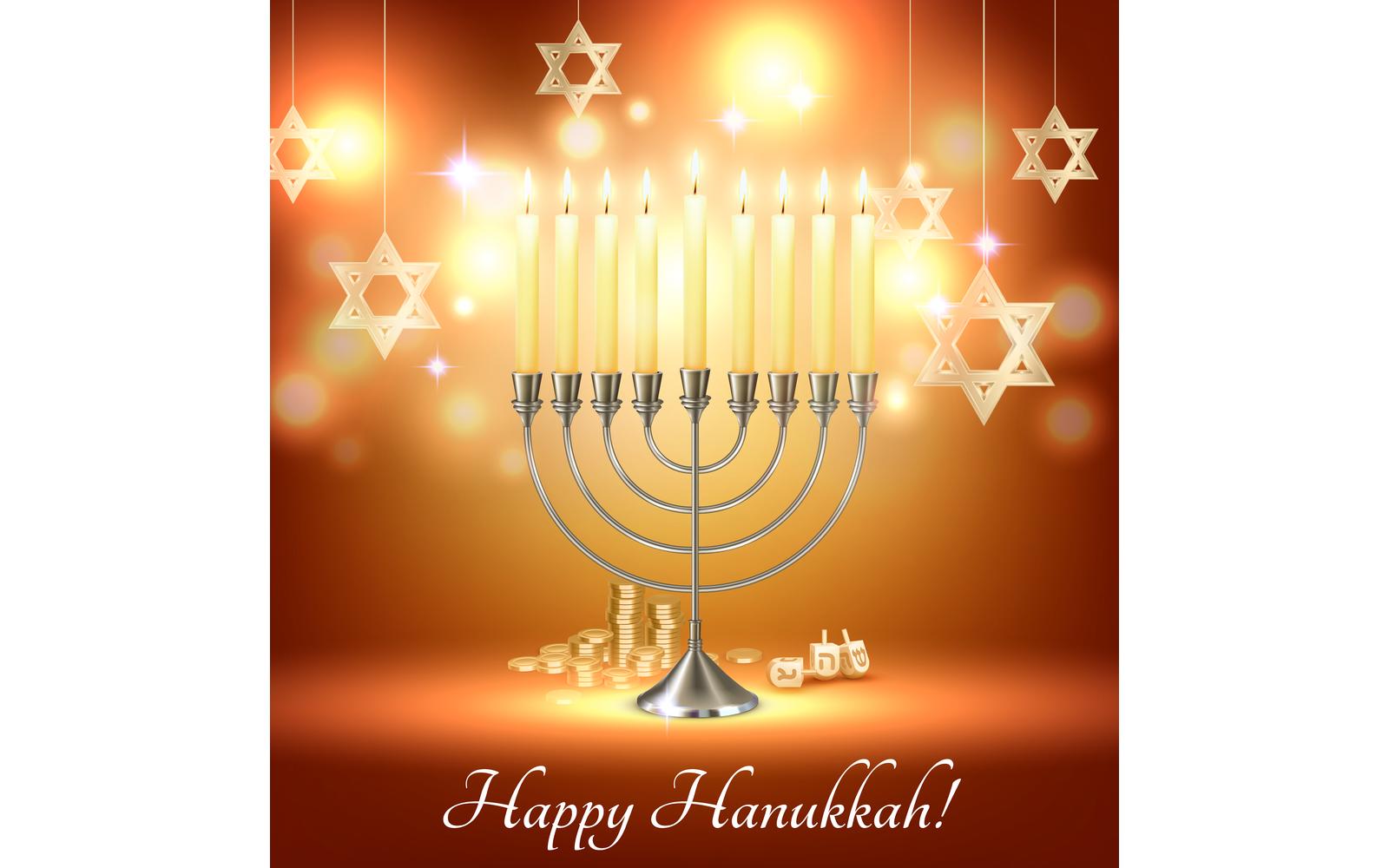 Hanukkah Realistic Composition 4 201021126 Vector Illustration Concept