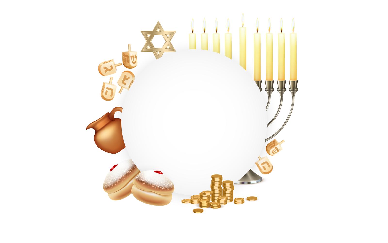 Hanukkah Realistic Composition 2 201021124 Vector Illustration Concept