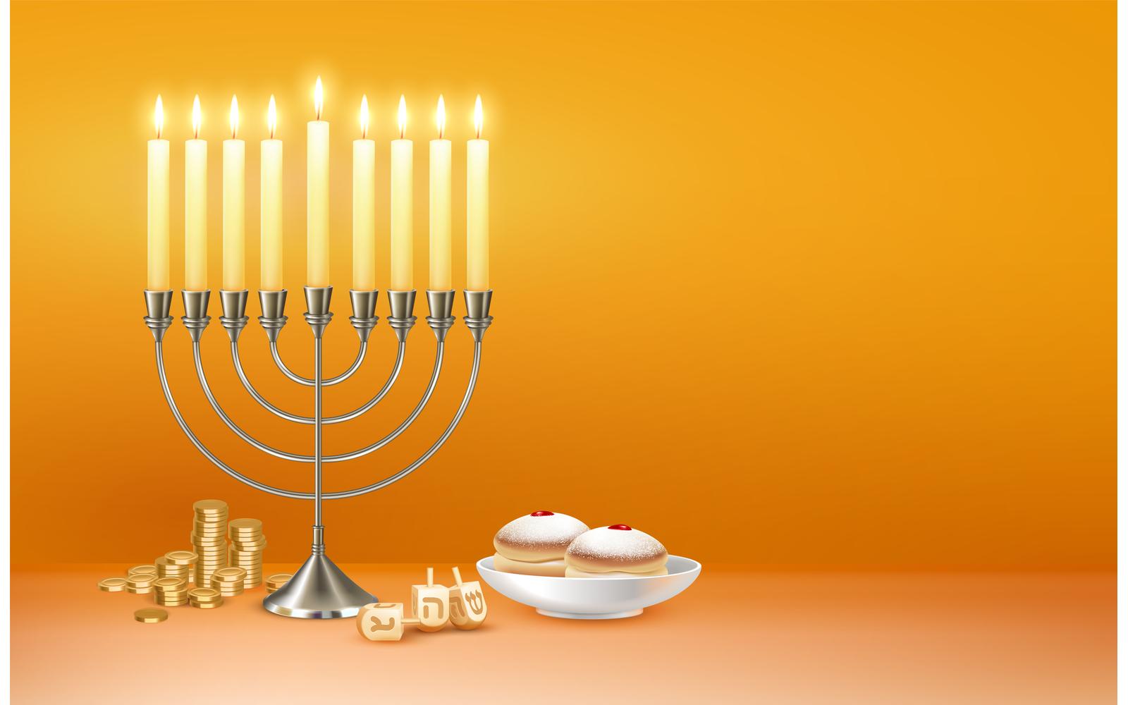 Hanukkah Realistic Composition 1 201021123 Vector Illustration Concept