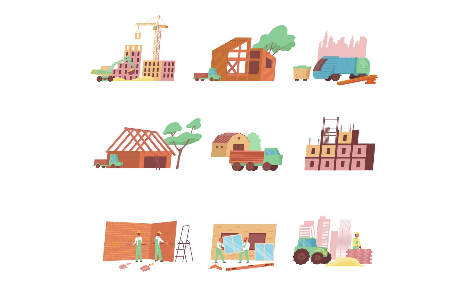 Home Construction Set Flat 200950623 Vector Illustration Concept