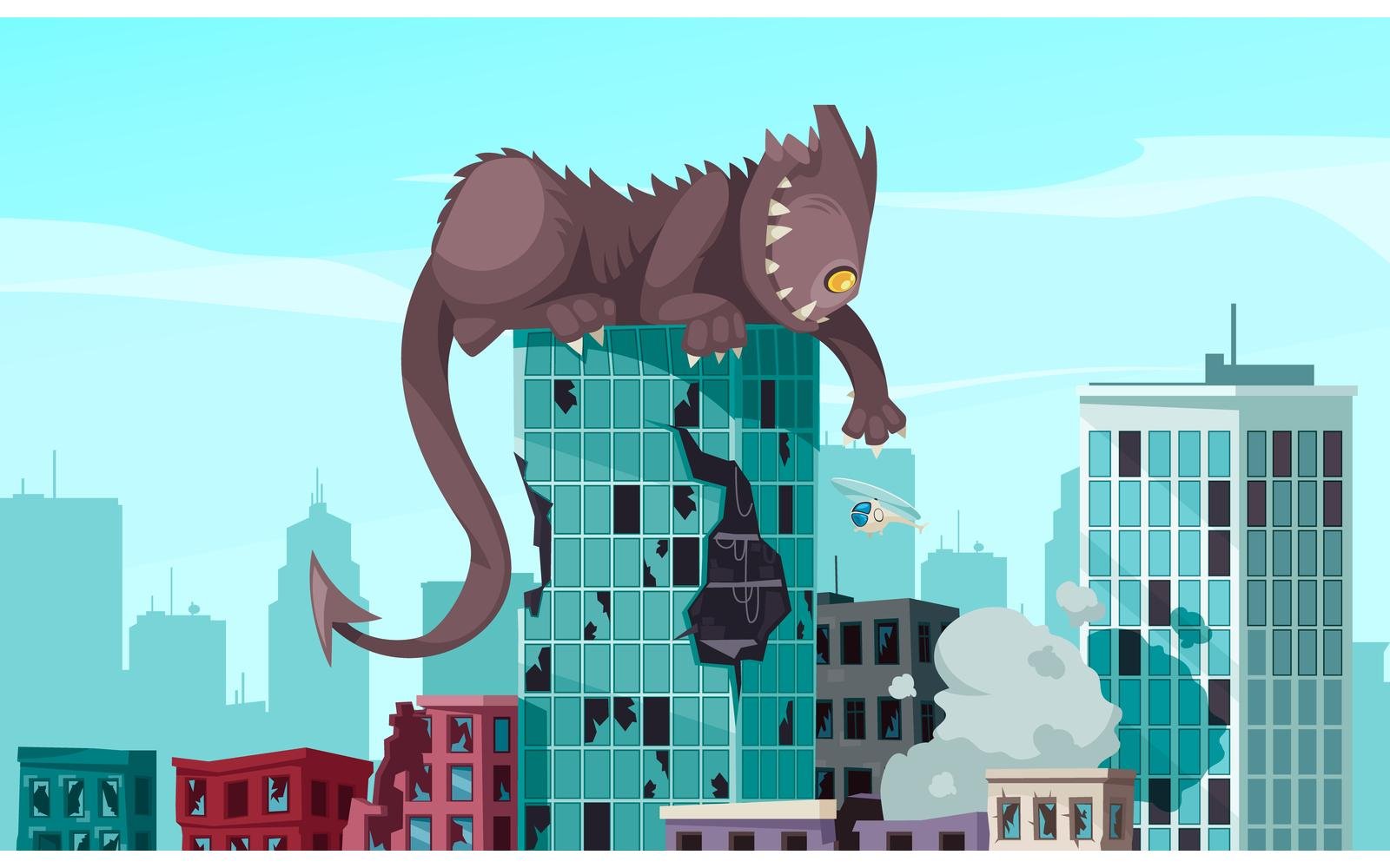 Monster Attacking 201012626 Vector Illustration Concept