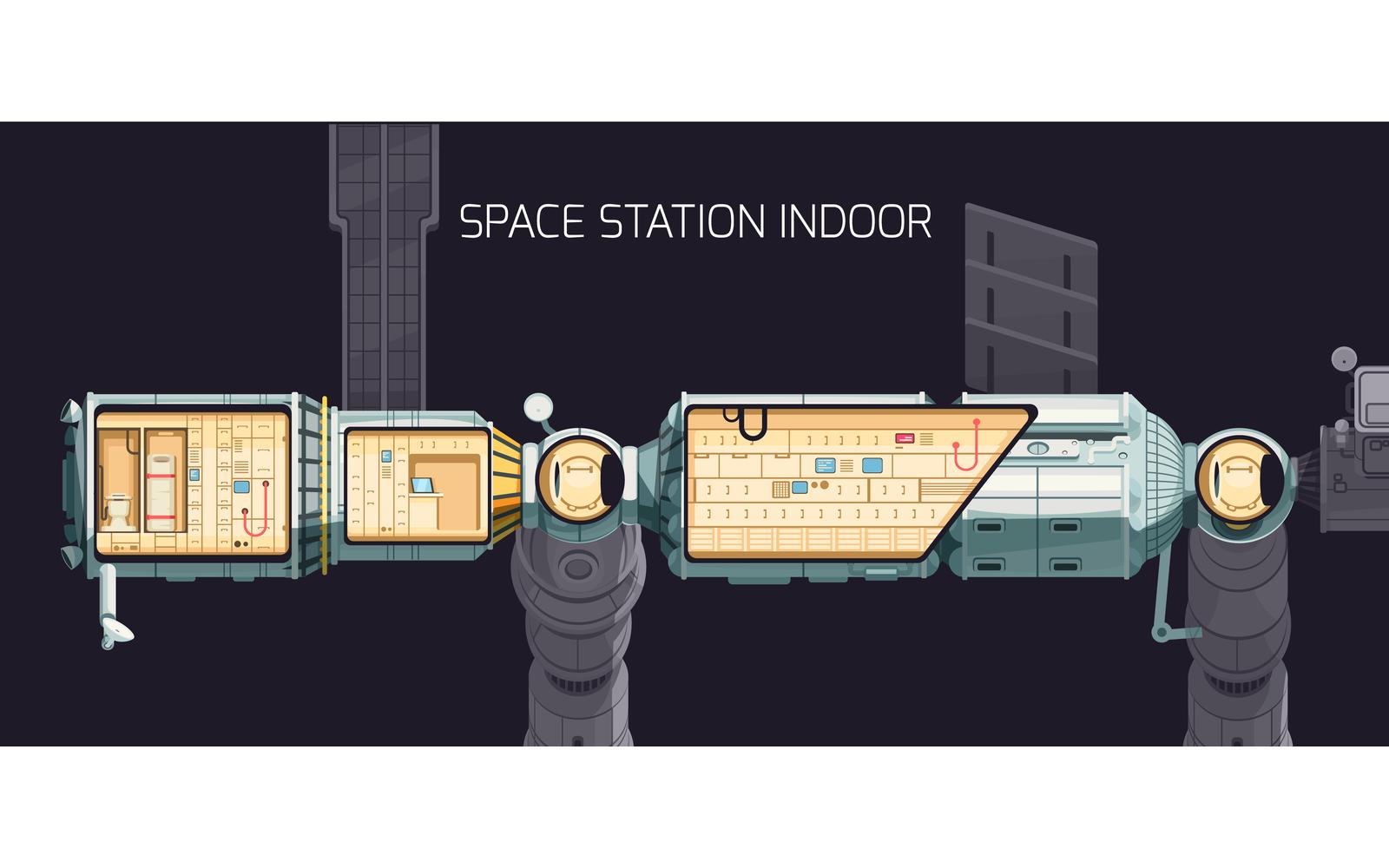 Orbital International Space Station Indoor 201012616 Vector Illustration Concept