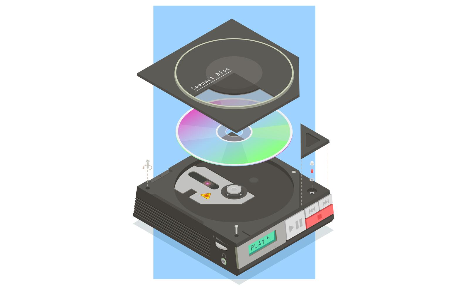 Retro Devices Isometric 201020142 Vector Illustration Concept