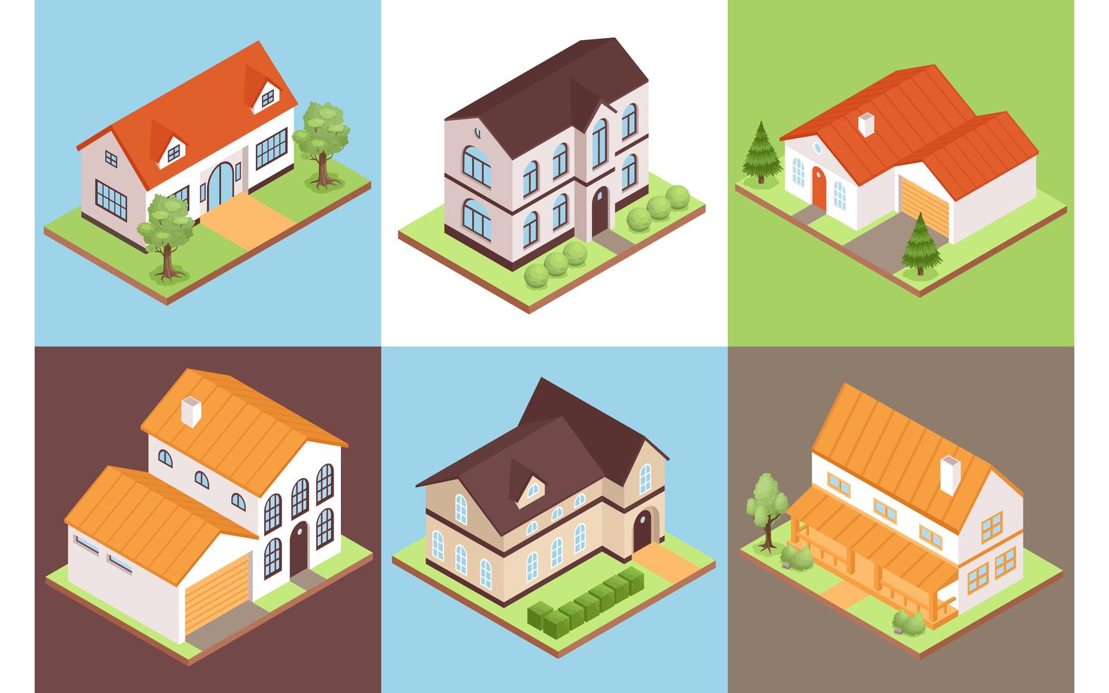 Isometric Private House Design Concept 201012115 Vector Illustration Concept